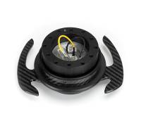 NRG Innovations - NRG Innovations Quick Release Kit Gen 4.0 - Black Body / Carbon Fiber Ring w/ Carbon Fiber Handles - Image 3