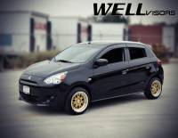 WellVisors - WellVisors Side Window Deflectors Mitsubishi Mirage Hatchback 14-21 Premium Series - Image 2
