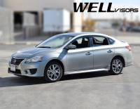 WellVisors - WellVisors Side Window Deflectors Nissan Sentra 13-19 With Black Trim - Image 2