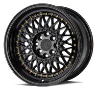 AodHan Wheels - Aodhan Wheels Rim AH05 15x8 4x100/114.3 73.1CB ET20 Gloss Black W /Gold Rivets - Image 3