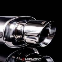 K-Tuned - K-Tuned Universal Muffler - Brushed Finish - Short / Offset (19') - 2.5' Inlet - Image 3