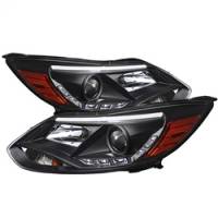 Spyder Auto - Spyder Ford Focus 12-14 Projector Headlights Halogen Model Only - DRL Black PRO-YD-FF12-DRL-BK - Image 1