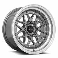Vors Wheels Rim VR7 15x8 4x100/4x114.3 ET0 73.1CB Gun Metal Machine Lip Chrome Rivet