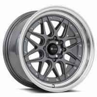 Vors Wheels Rim VR7 16x8 4x100/4x114.3 ET20 73.1CB Gun Metal Machine Lip Chrome Rivet