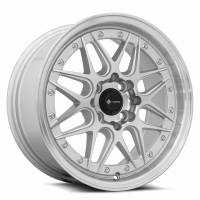 Vors Wheels Rim VR7 16x7 4x108 ET38 73.1CB Silver Machine Face Lip Chrome Rivet
