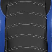 Spec'D Tuning Products - Spec-D Fully Reclinable Black & Blue PVC Leather Bucket Racing Seat w/ Sliders - Driver Side Only - Image 2