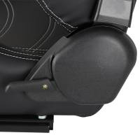 Spec'D Tuning Products - Spec-D Fully Reclinable Black & Blue PVC Leather Bucket Racing Seat w/ Sliders - Driver Side Only - Image 4