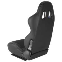 Spec'D Tuning Products - Spec-D Fully Reclinable Black & Blue PVC Leather Bucket Racing Seat w/ Sliders - Driver Side Only - Image 5