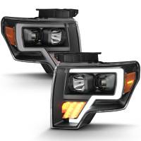ANZO Headlights, Tail Lights and More  - ANZO 2009-2014 Ford F-150 Projector Light Bar G4 H.L. Black Amber - Image 2