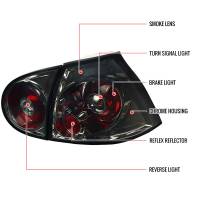 Spec'D Tuning Products - Spec-D 2006-2009 Volkswagen Golf GTI Mk5/Rabbit/R32 Tail Lights (Chrome Housing/Smoke Lens) - Image 7