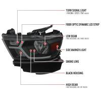 Spec'D Tuning Products - Spec-D 2019-2022 Dodge RAM 1500 Animated LED Bar Factory Style Headlights (Matte Black Housing/Smoke Lens) - Image 6