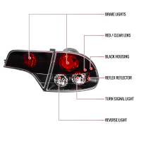 Spec'D Tuning Products - Spec-D 2006-2011 Honda Civic Sedan Tail Lights (Matte Black Housing/Red Clear Lens) - Image 6
