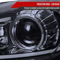 Spec'D Tuning Products - Spec-D 2010-2013 Mazda 3 Projector Headlights w/ LED Light Strip (Glossy Black Housing/Smoke Lens) - Image 1