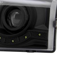 Spec'D Tuning Products - Spec-D 1999-2004 Ford F-250/F-350/F-450/F-550/Excursion Projector Headlights w/ SMD LED Light Strip (Matte Black Housing/Clear Lens) - Image 5