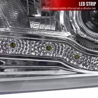 Spec'D Tuning Products - Spec-D 1999-2004 Ford F-250/F-350/F-450/F-550/Excursion Projector Headlights w/ SMD LED Light Strip (Chrome Housing/Clear Lens) - Image 3