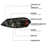 Spec'D Tuning Products - Spec-D 2006-2013 Chevrolet Impala/2006-2007 Monte Carlo/2014-2016 Impala Limited Factory Style Headlights w/ LED Strip (Chrome Housing/Smoke Lens) - Image 6