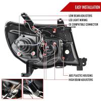 Spec'D Tuning Products - Spec-D 2005-2011 Toyota Tacoma Dual Halo Projector Headlights (Jet Black Housing/Clear Lens) - Image 5