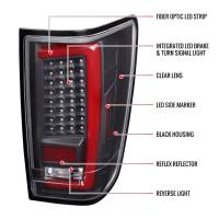Spec'D Tuning Products - Spec-D 2004-2015 Nissan Titan LED Tail Lights with Red LED Tube (Matte Black Housing/Clear Lens) - Image 6