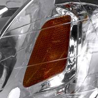 Spec'D Tuning Products - Spec-D 1999-2000 Honda Civic Crystal Headlights w/ Amber Reflector (Chrome Housing/Clear Lens) - Image 3