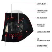 Spec'D Tuning Products - Spec-D 1998-2005 Mercedes Benz W163 M Class LED Tail Lights (Chrome Housing/Red Smoke Lens) - Image 6