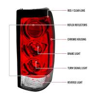 Spec'D Tuning Products - Spec-D 1999-2002 Chevrolet Silverado/ 1999-2006 GMC Sierra Tail Lights - APC (Chrome Housing/Red Lens) - Image 6
