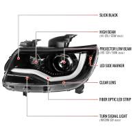 Spec'D Tuning Products - Spec-D 2015-2021 Chevrolet Colorado LED Bar Projector Headlights (Glossy Black Housing/Clear Lens) - Image 6