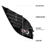 Spec'D Tuning Products - Spec-D 2018-2020 Toyota Camry SE/XSE 12V/19W H16 Fog Lights Kit (Chrome Housing/Clear Lens) - Image 5