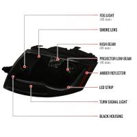 Spec'D Tuning Products - Spec-D 1999-2006 Audi TT LED Bar Projector Headlights (Black Housing/Smoke Lens) - Image 6