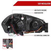 Spec'D Tuning Products - Spec-D 2006-2013 Chevrolet Impala/2006-2007 Monte Carlo/2014-2016 Impala Limited Factory Style Headlights w/ LED Strip (Chrome Housing/Clear Lens) - Image 5