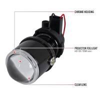 Spec'D Tuning Products - Spec-D Universal 12V/55W H3 Projector Fog Lights Kit w/ Mounting Brackets (Black Metal Housing/Glass Lens) - Image 6