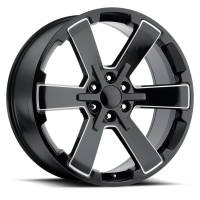 FR 45 - GMC Dual Six Star Replica Wheel 22x9 6x5.5 ET24 78.1CB Black/Ball Milled