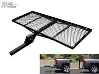 Armordillo 2in. Hitch Cargo Carrier - 300 Lbs.- 23X59 Tray-Style Fold Up - Black Accessories Black Trailer Hitches