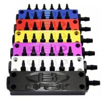 BLOX Racing - BLOX Racing Surface-mount Vacuum Block - 6-Port / Billet Aluminum - Silver - Image 1