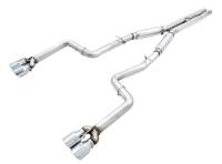 AWE 2015+ Dodge Challenger 6.4L/6.2L SC Track Edition Exhaust - Quad Chrome Silver Tips