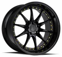 Aodhan Wheels Rim DS07 19x11 5x114.3 73.1CB ET22 Gloss Black W /Gold Rivets