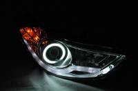 ANZO Headlights, Tail Lights and More  - ANZO 2011-2014 Hyundai Elantra Projector Headlights w/ Halo Black (CCFL) - Image 3