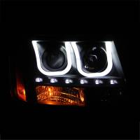 ANZO Headlights, Tail Lights and More  - ANZO 2007-2013 Chevrolet Avalanche Projector Headlights w/ U-Bar Black - Image 2