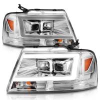 ANZO Headlights, Tail Lights and More  - ANZO 2004-2008 Ford  F-150 Projector Headlights w/ Light Bar Chrome Housing - Image 2
