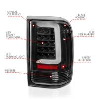 ANZO Headlights, Tail Lights and More  - ANZO 1993-1997 Ford  Ranger LED Tail Lights w/ Light Bar Black Housing Clear Lens - Image 2