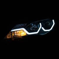 ANZO 2013-2015 Toyota Rav4 Projector Headlights w/ Plank Style Design Black - Image 2