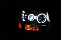 ANZO Headlights, Tail Lights and More  - ANZO 2007-2013 Chevrolet Avalanche Projector Headlights w/ Halo Black (CCFL) - Image 2