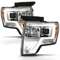 ANZO Headlights, Tail Lights and More  - ANZO 2009-2013 Ford F-150 Projector Light Bar G4 Switchback H.L. Chrome Amber - Image 2
