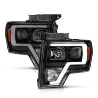 ANZO Headlights, Tail Lights and More  - ANZO 2009-2014 Ford F-150 Projector Light Bar H.L Black Amber - Image 2