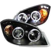 ANZO Headlights, Tail Lights and More  - ANZO 2005-2010 Chevrolet Cobalt Projector Headlights w/ Halo Black w/ LED - Image 1