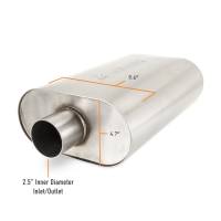 Mishimoto - Mishimoto Universal Muffler with 2.5in Center Inlet/Outlet - Brushed - Image 2