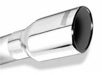 Borla - Borla Universal Polished Tip Single Round Rolled Angle-Cut w/Clamp - Image 1