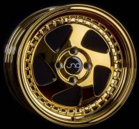 JNC Wheels Rim JNC034 Platinum Gold Gold Rivets 15x8 4x100 ET20