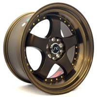 JNC Wheels Rim JNC017 Matte Bronze w/ Gold Rivets 18x9.5 5x100/5x114.3 ET25