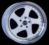 JNC Wheels - JNC Wheels Rim JNC034 White Machined Lip Gold Rivets 18x10 5x114.3 ET25 - Image 1
