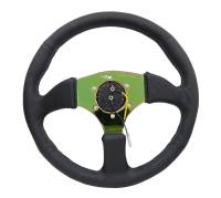 NRG Innovations - NRG Innovations Reinforced Steering Wheel (350mm / 2.5in. Deep) Leather Race Comfort Grip w/4mm Neochrome Spokes - Image 4